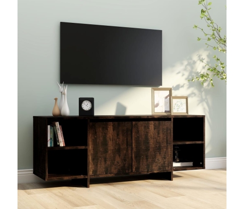 vidaXL Mueble de TV madera de ingeniería roble ahumado 130x35x50 cm