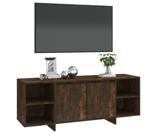 vidaXL Mueble de TV madera de ingeniería roble ahumado 130x35x50 cm