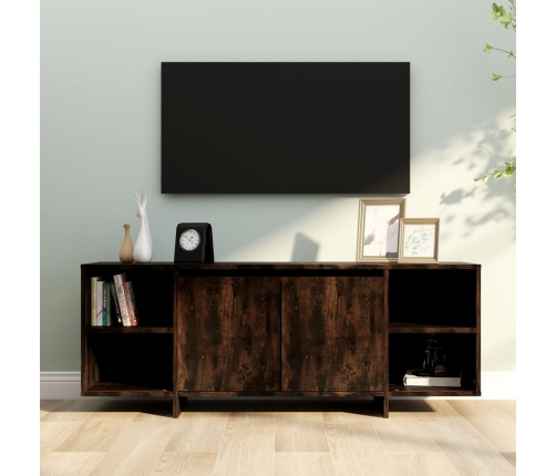 vidaXL Mueble de TV madera de ingeniería roble ahumado 130x35x50 cm