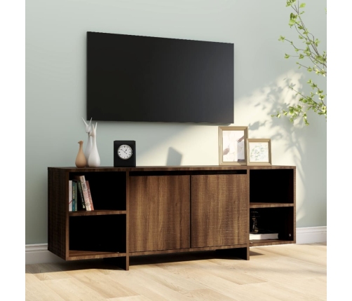 Mueble de TV madera de ingeniería marrón roble 130x35x50 cm