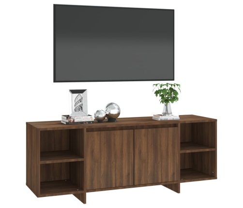 Mueble de TV madera de ingeniería marrón roble 130x35x50 cm