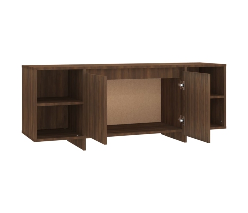 Mueble de TV madera de ingeniería marrón roble 130x35x50 cm