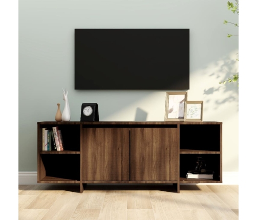 Mueble de TV madera de ingeniería marrón roble 130x35x50 cm