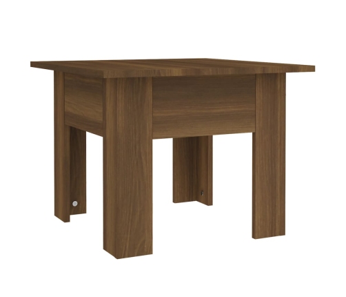 Mesa de centro madera contrachapada marrón roble 55x55x42 cm