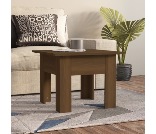 Mesa de centro madera contrachapada marrón roble 55x55x42 cm