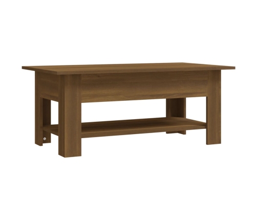 Mesa de centro madera de ingeniería marrón roble 102x55x42 cm