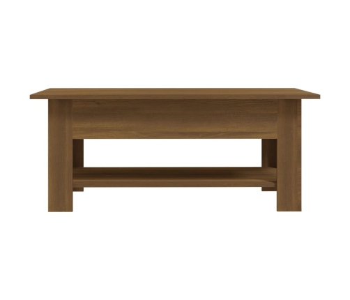 Mesa de centro madera de ingeniería marrón roble 102x55x42 cm