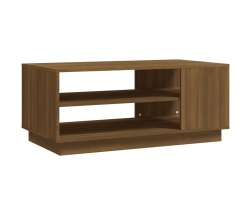 Mesa de centro madera de ingeniería marrón roble 102x55x43 cm