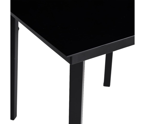 Mesa de comedor de jardín acero y vidrio negra 140x70x74 cm