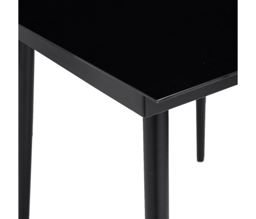 Mesa de comedor de jardín acero y vidrio negra 80x80x74 cm