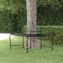 Banco de jardín de acero negro 150 cm