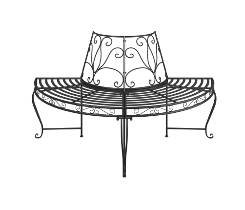 Banco de jardín semicircular de acero negro 160 cm