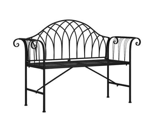 Banco de jardín de dos plazas 128 cm acero negro