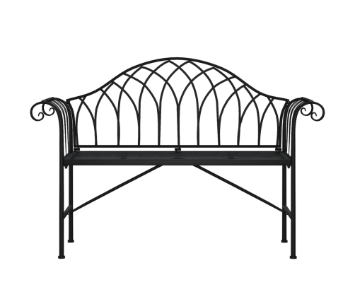 Banco de jardín de dos plazas 128 cm acero negro