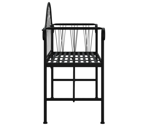 Banco de jardín de dos plazas 128 cm acero negro