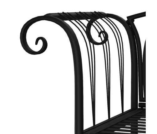 Banco de jardín de dos plazas 128 cm acero negro