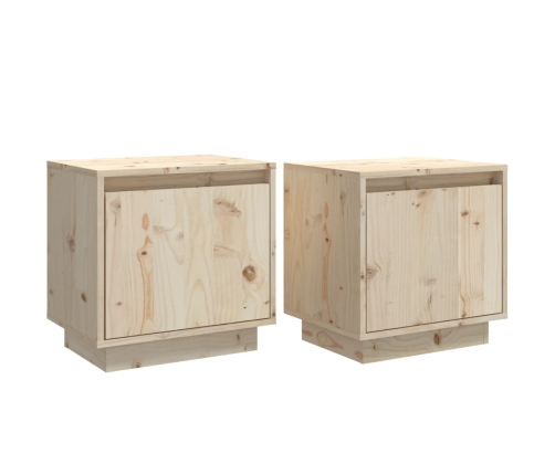 Mesitas de noche 2 uds madera maciza de pino 40x30x40 cm