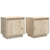 Mesitas de noche 2 uds madera maciza de pino 40x30x40 cm