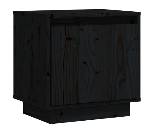 Mesita de noche de madera maciza de pino negro 40x30x40 cm