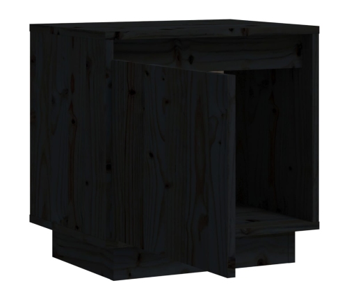 Mesitas de noche 2 uds madera maciza de pino negro 40x30x40 cm