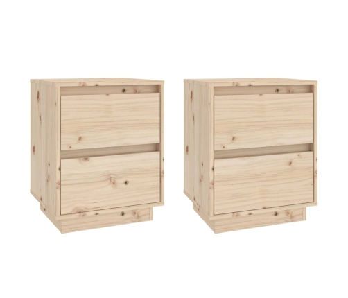 vidaXL Mesitas de noche 2 uds madera maciza de pino 40x35x50 cm