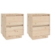 vidaXL Mesitas de noche 2 uds madera maciza de pino 40x35x50 cm