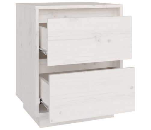 Mesitas de noche 2 uds madera maciza de pino blanco 40x35x50 cm