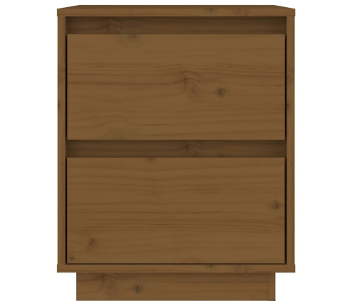 Mesita de noche madera maciza de pino marrón miel 40x35x50 cm