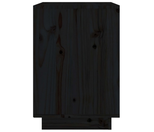 Mesita de noche madera maciza de pino negro 40x35x50 cm