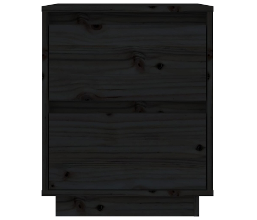 Mesitas de noche 2 uds madera maciza de pino negro 40x35x50 cm