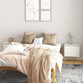 Armarios de pared 2 uds madera maciza pino blanco 45x30x35 cm