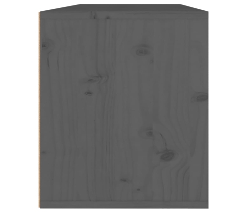 Armarios de pared 2 uds madera maciza pino gris 45x30x35 cm