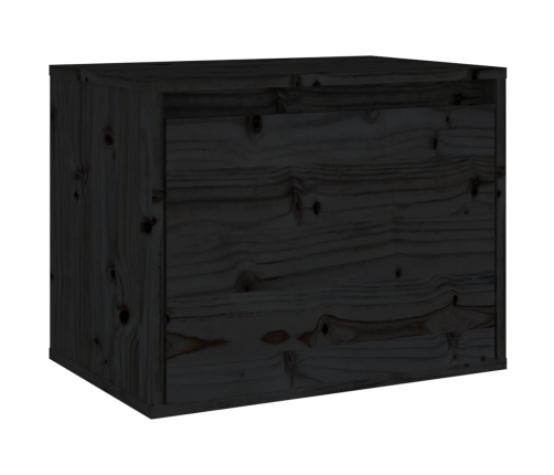 Armario de pared de madera maciza de pino negro 45x30x35 cm