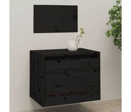 Armario de pared de madera maciza de pino negro 45x30x35 cm