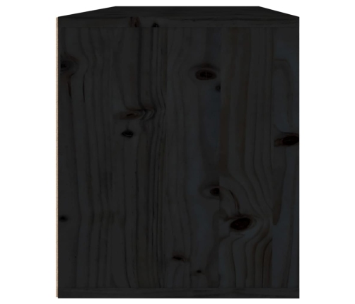 vidaXL Armarios de pared 2 uds madera maciza pino negro 45x30x35 cm