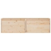 Armarios de pared 2 uds madera maciza de pino 60x30x35 cm