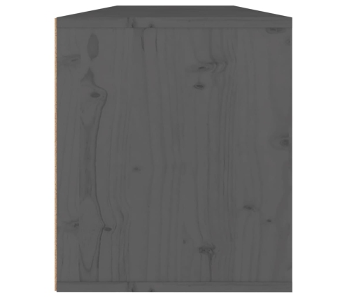 Armarios de pared 2 uds madera maciza pino gris 60x30x35 cm