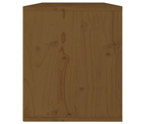 Armario de pared madera maciza de pino marrón miel 60x30x35 cm