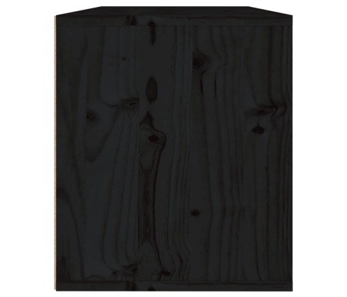 Armario de pared madera maciza de pino negro 60x30x35 cm