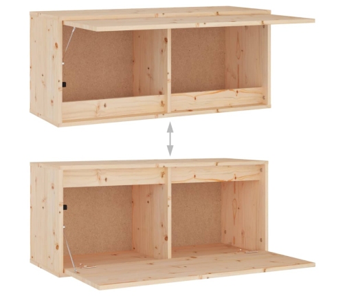 Armario de pared de madera maciza de pino 80x30x35 cm