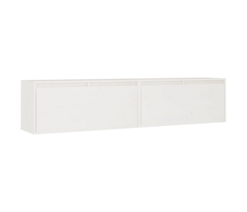 vidaXL Armario de pared 2 uds madera maciza de pino blanco 80x30x35 cm