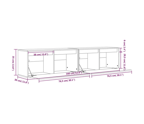 vidaXL Armario de pared 2 uds madera maciza de pino blanco 80x30x35 cm