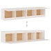 vidaXL Armario de pared 2 uds madera maciza de pino blanco 80x30x35 cm