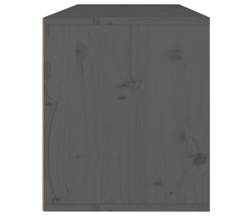 Armario de pared de madera maciza de pino gris 80x30x35 cm