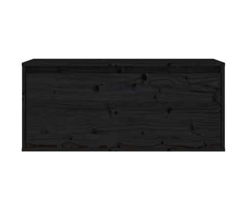 Armario de pared de madera maciza de pino negro 80x30x35 cm