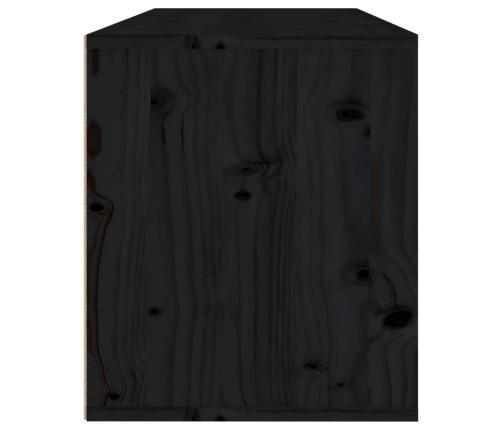 Armario de pared de madera maciza de pino negro 80x30x35 cm