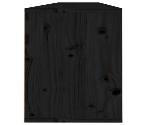 vidaXL Armario de pared 2 uds madera maciza de pino negro 80x30x35 cm