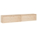 Armario de pared 2 uds madera maciza de pino 100x30x35cm