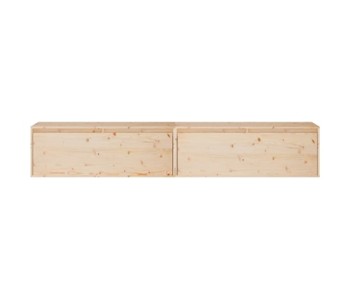 Armario de pared 2 uds madera maciza de pino 100x30x35cm