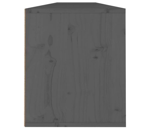 vidaXL Armario de pared 2 uds madera maciza de pino gris 100x30x35 cm